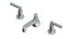 Emerson Two Handle Deck Mount Low Hexagon Lavatory Faucet with Classic Lever Handles in Satin Chrome