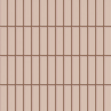 1x4 Straight Set Sheeted Glass Mosaic Tile in Rosy Finch Gloss