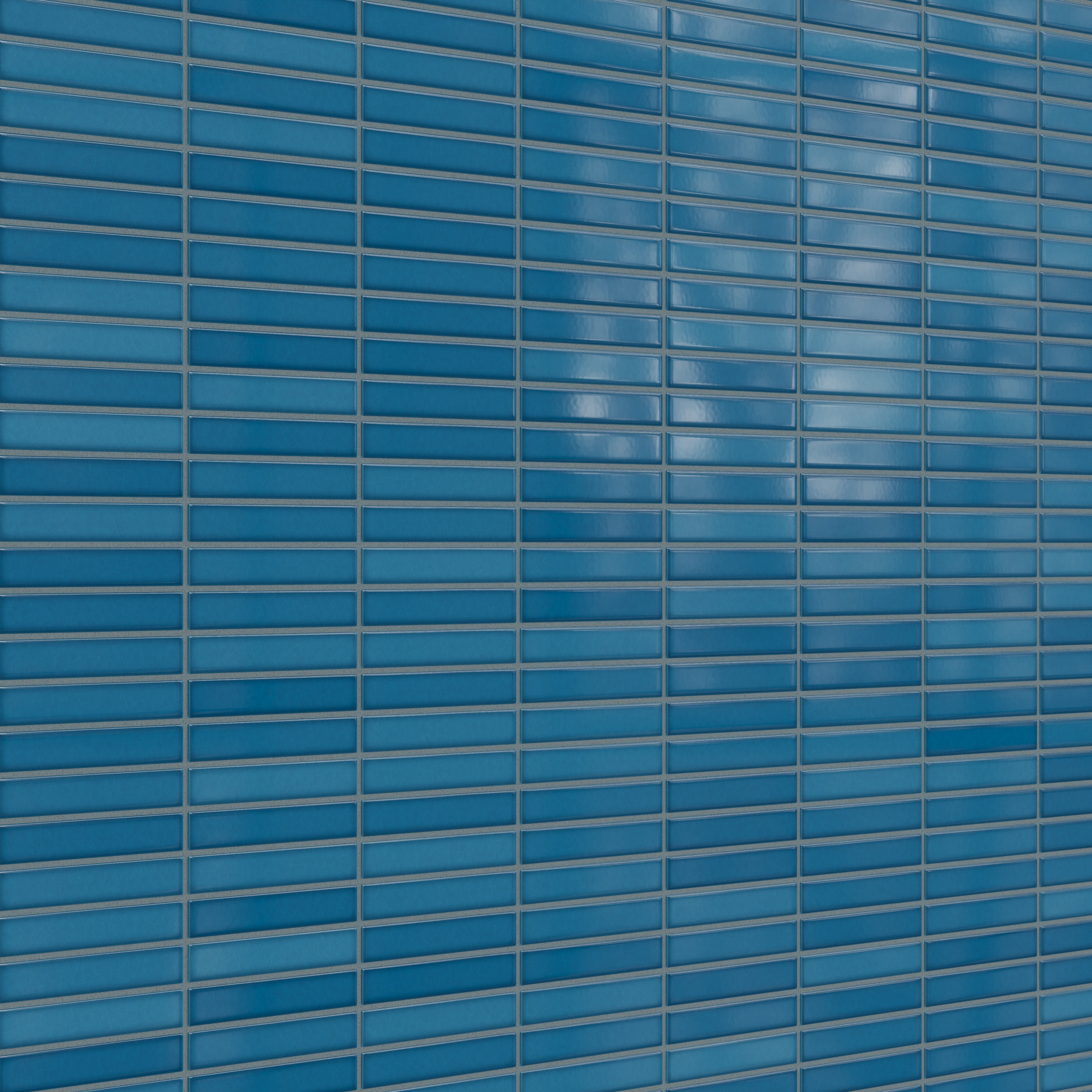 1x6 Straight Set Sheeted Original Ceramic Mosaic Tile in Adriatic Sea Gloss