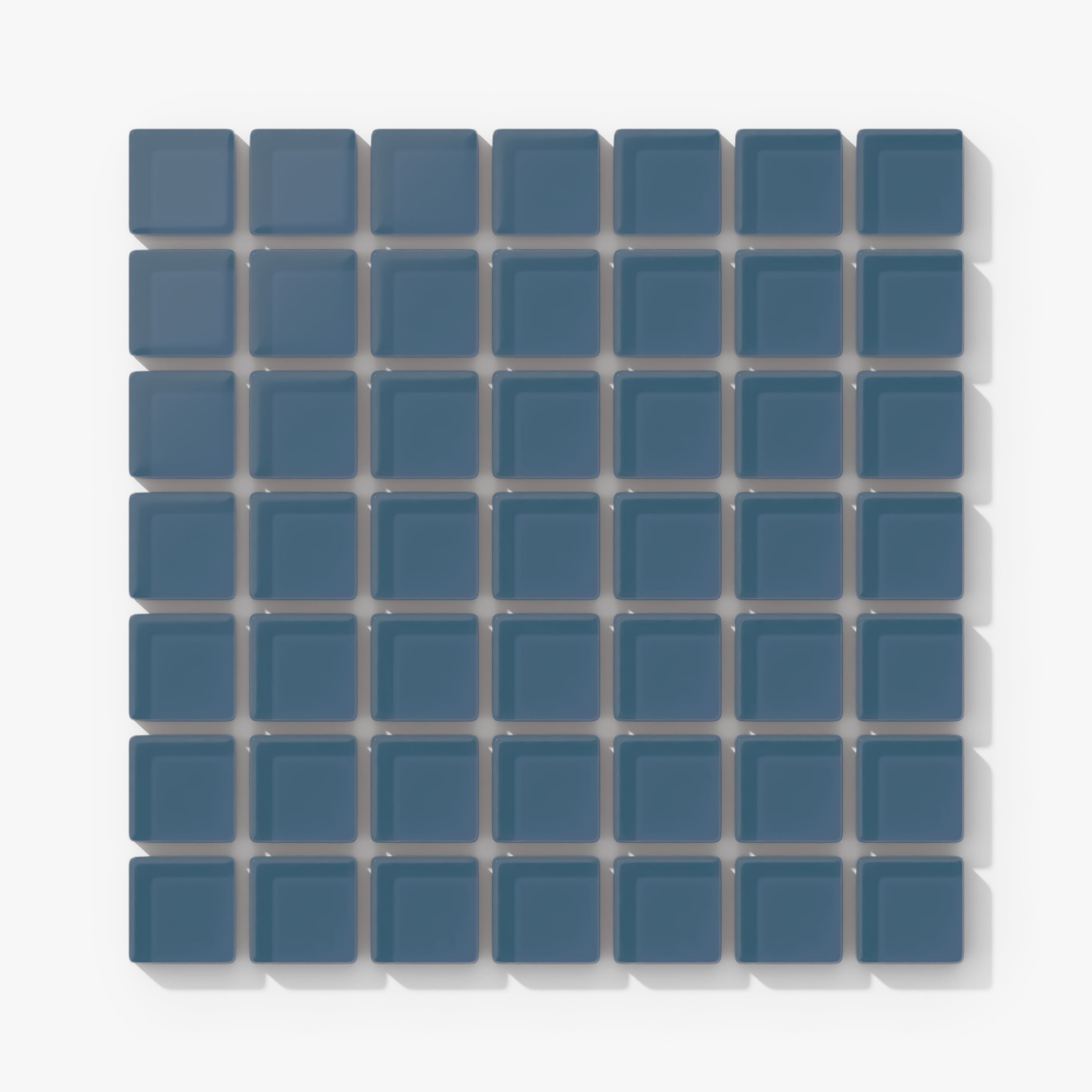 1x1 Straight Set Sheeted Glass Mosaic Tile in Blue Jay Matte