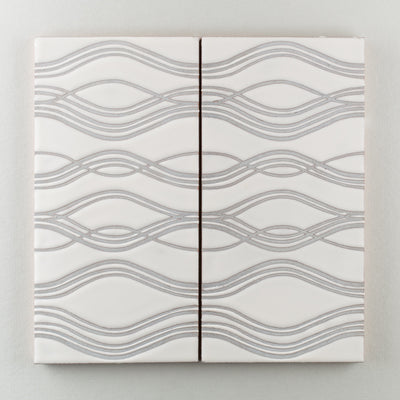 6x12 Handpainted Sample Ripple  in Neutral Motif