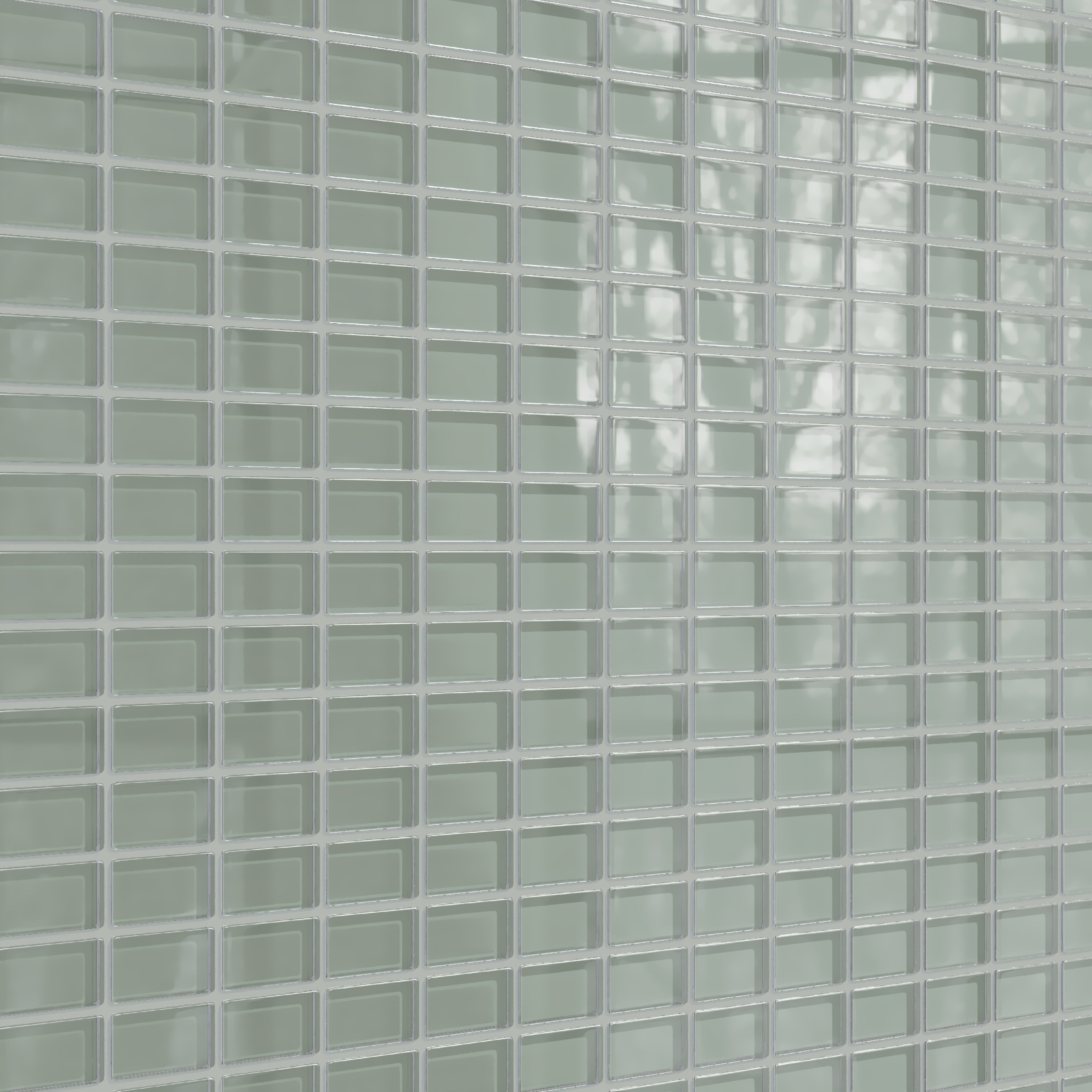 1x2 Straight Set Sheeted Glass Mosaic Tile in Hummingbird Gloss