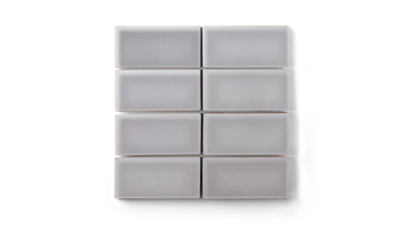 2x4 Straight Set Sheeted Original Ceramic Mosaic Tile in Dust Storm Gloss