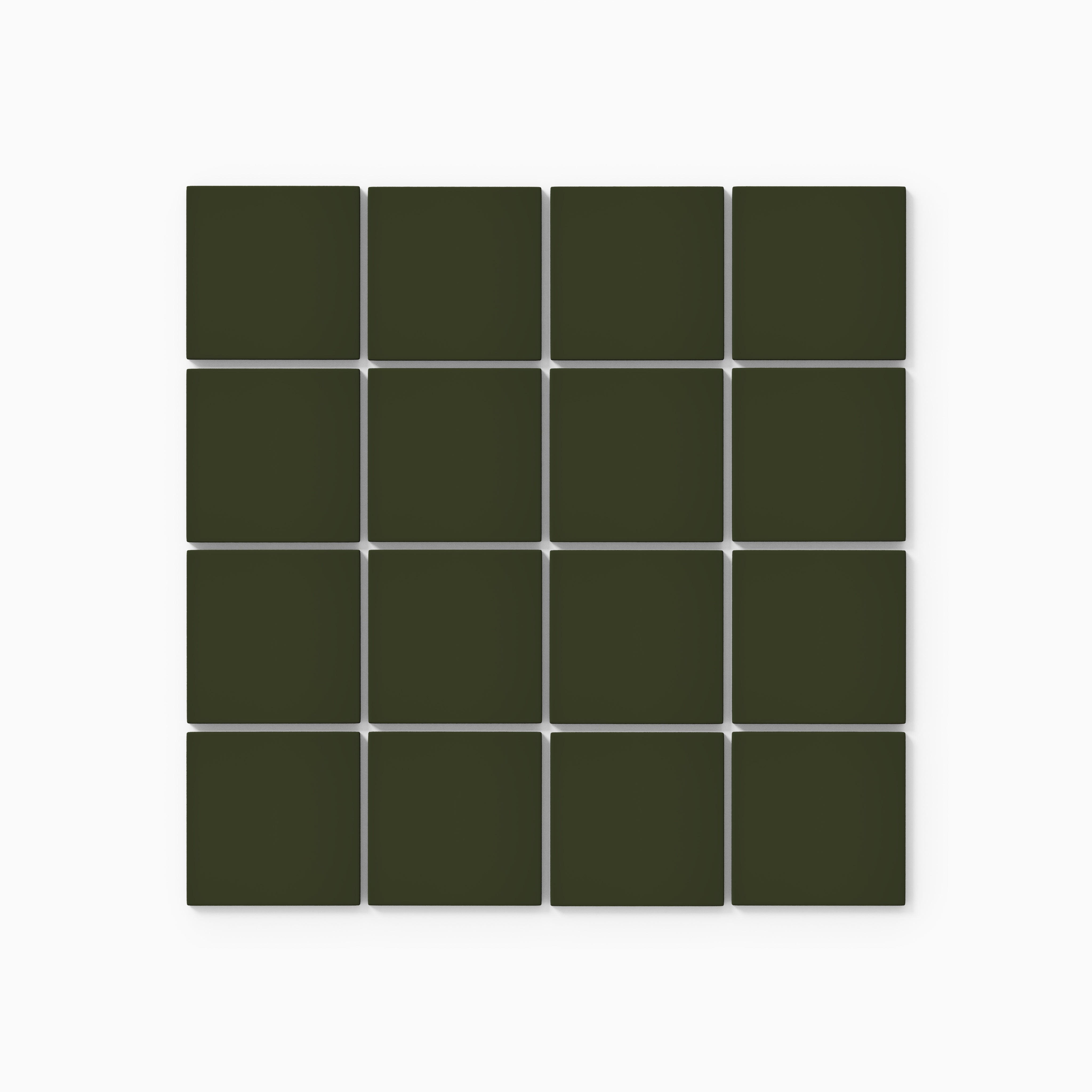 3x3 Straight Set Sheeted Natural Press Ceramic Mosaic Tile in Green Apatite Matte