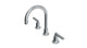 Emerson Two Handle Deck Mount Gooseneck Lavatory Faucet with Classic Lever Handles in Satin Chrome