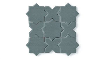 Mini Star & Cross Original Ceramic Tile in Flagstone Matte