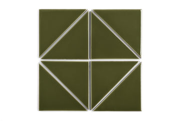 6" Triangle Original Ceramic Tile in Bonsai Gloss