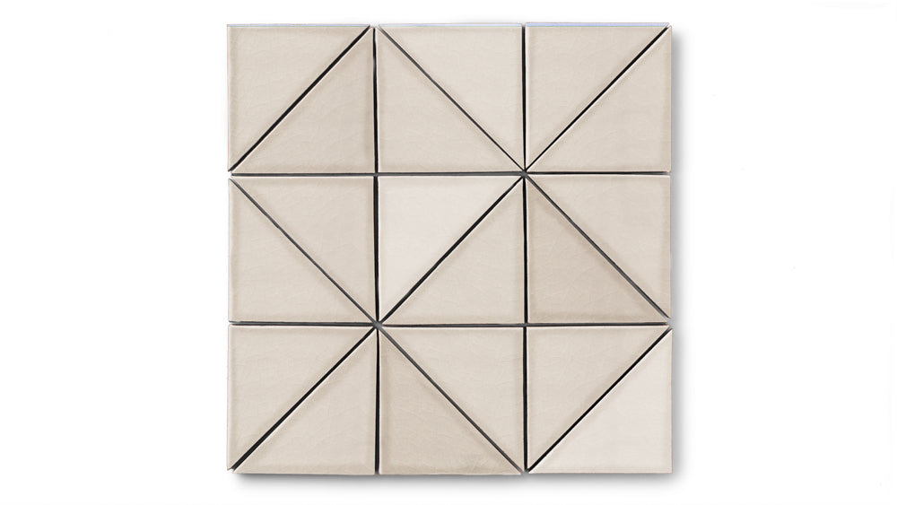 4" Triangle Original Ceramic Tile in Sand Dune Gloss