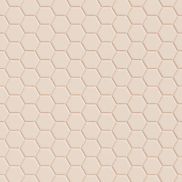 1" Hexagon Sheeted Original Ceramic Mosaic Tile in Ivory Gloss