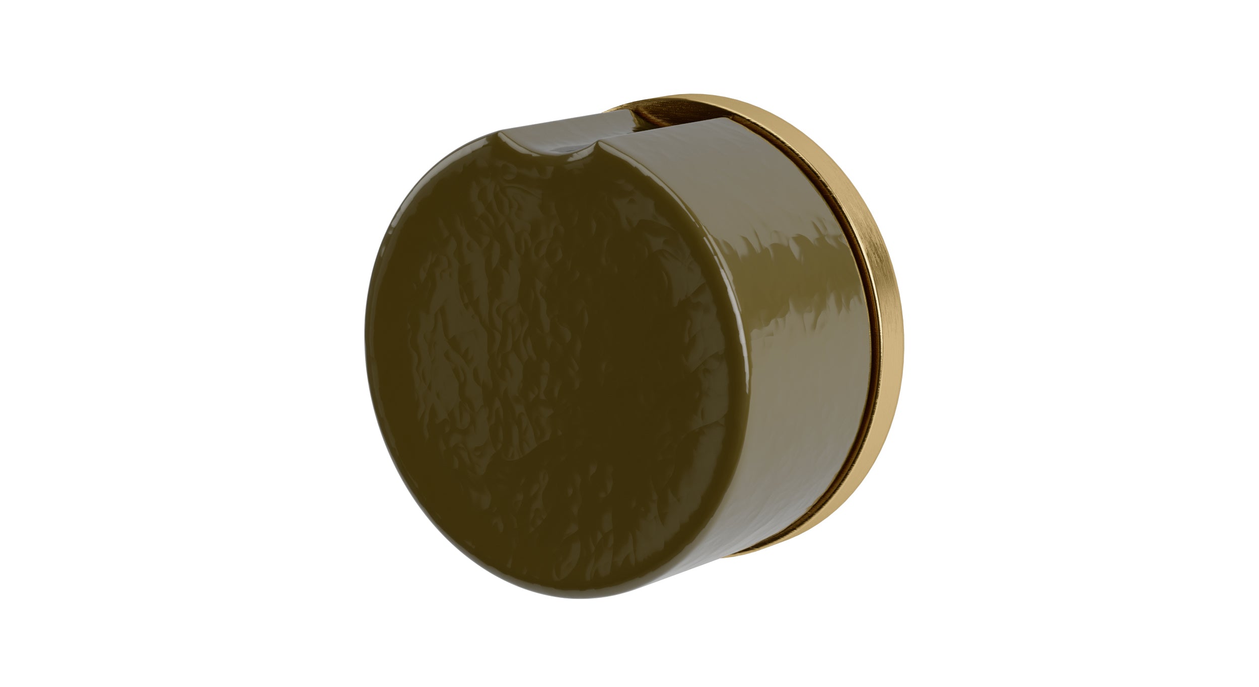 Foundry One Handle Wall Mount Diverter/Volume Control Shower Trim with Groove Ceramic Knob Handle in Satin Brass