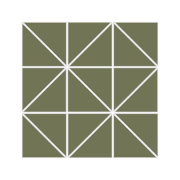 3" Triangle Sheeted - Quadrant Original Ceramic Mosaic Tile in Peabody Matte