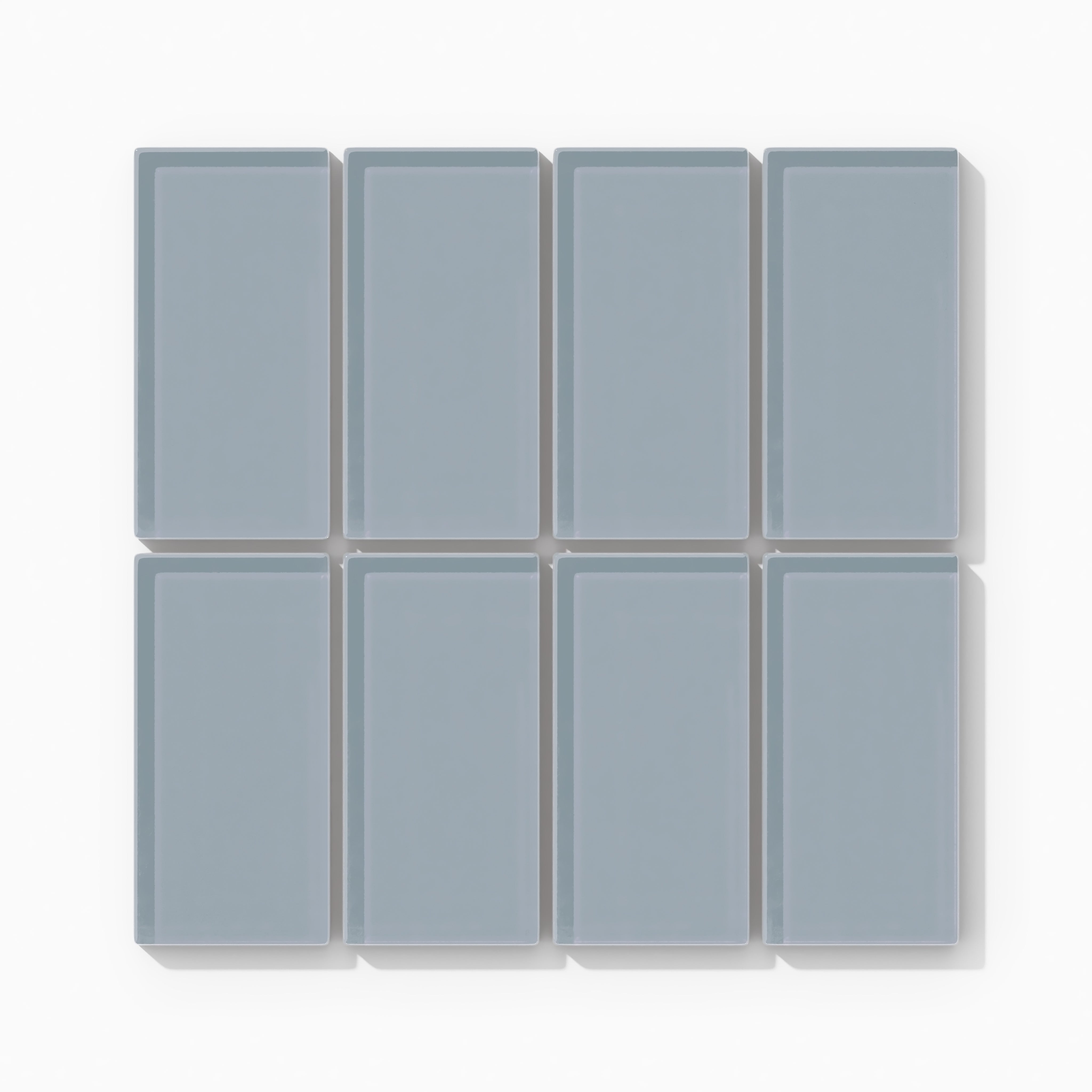 2x4 Straight Set Sheeted Glass Mosaic Tile in Pinyon Jay Gloss