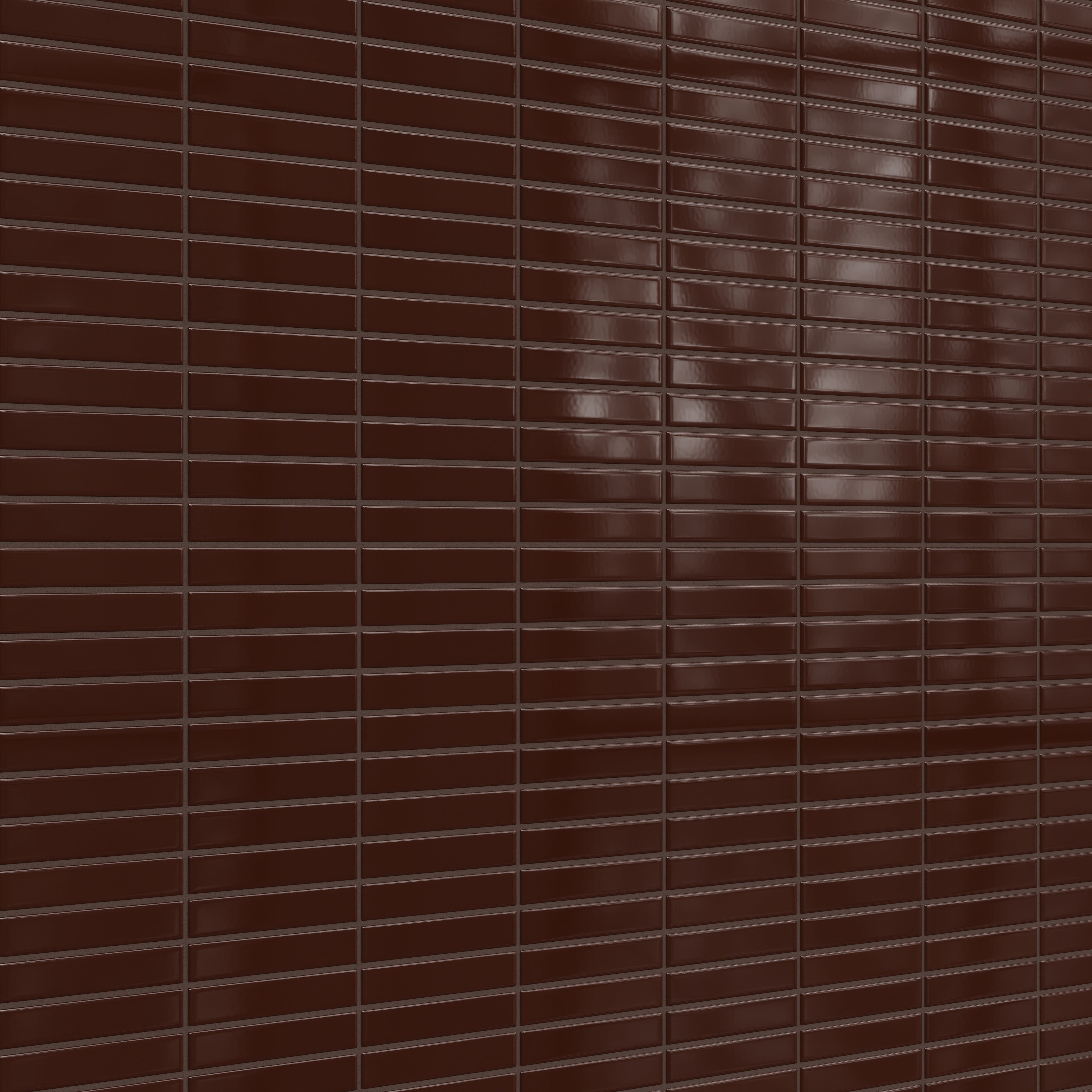 1x6 Straight Set Sheeted Original Ceramic Mosaic Tile in Garnet Gloss