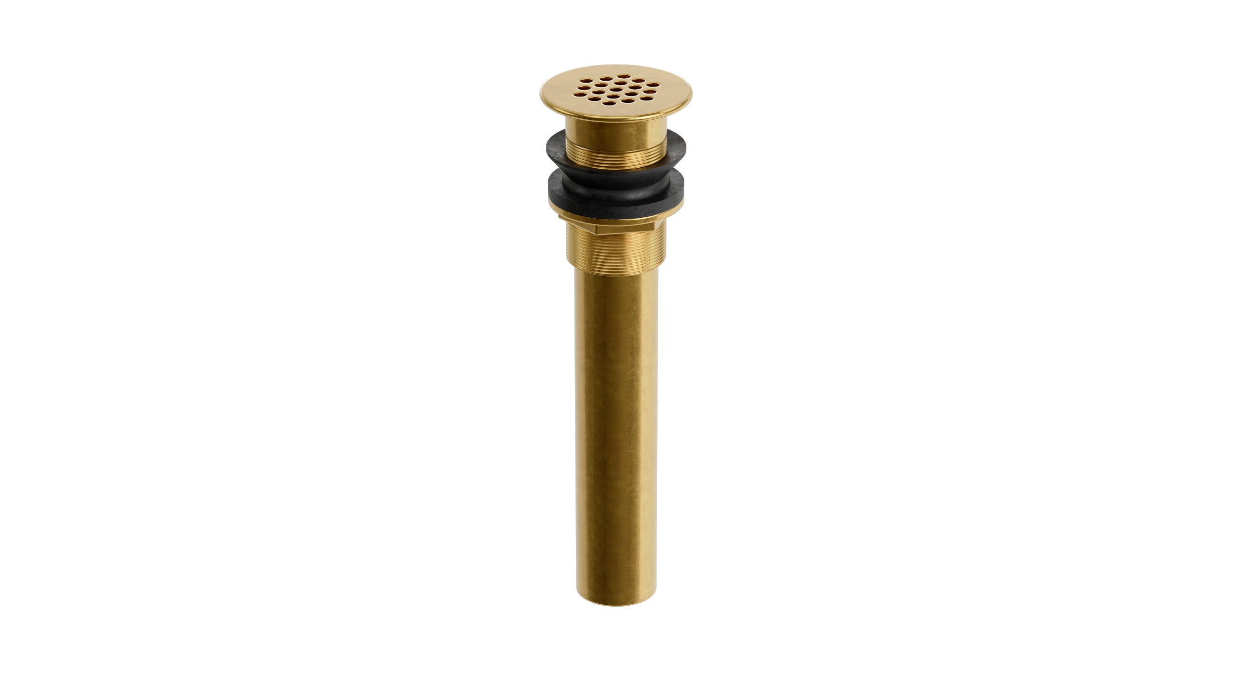 Lavatory Faucet Grid Drain - Less Overflow in French Brass