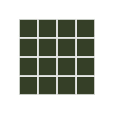 2x2 Straight Set Sheeted Original Ceramic Mosaic Tile in Hunter Green Gloss