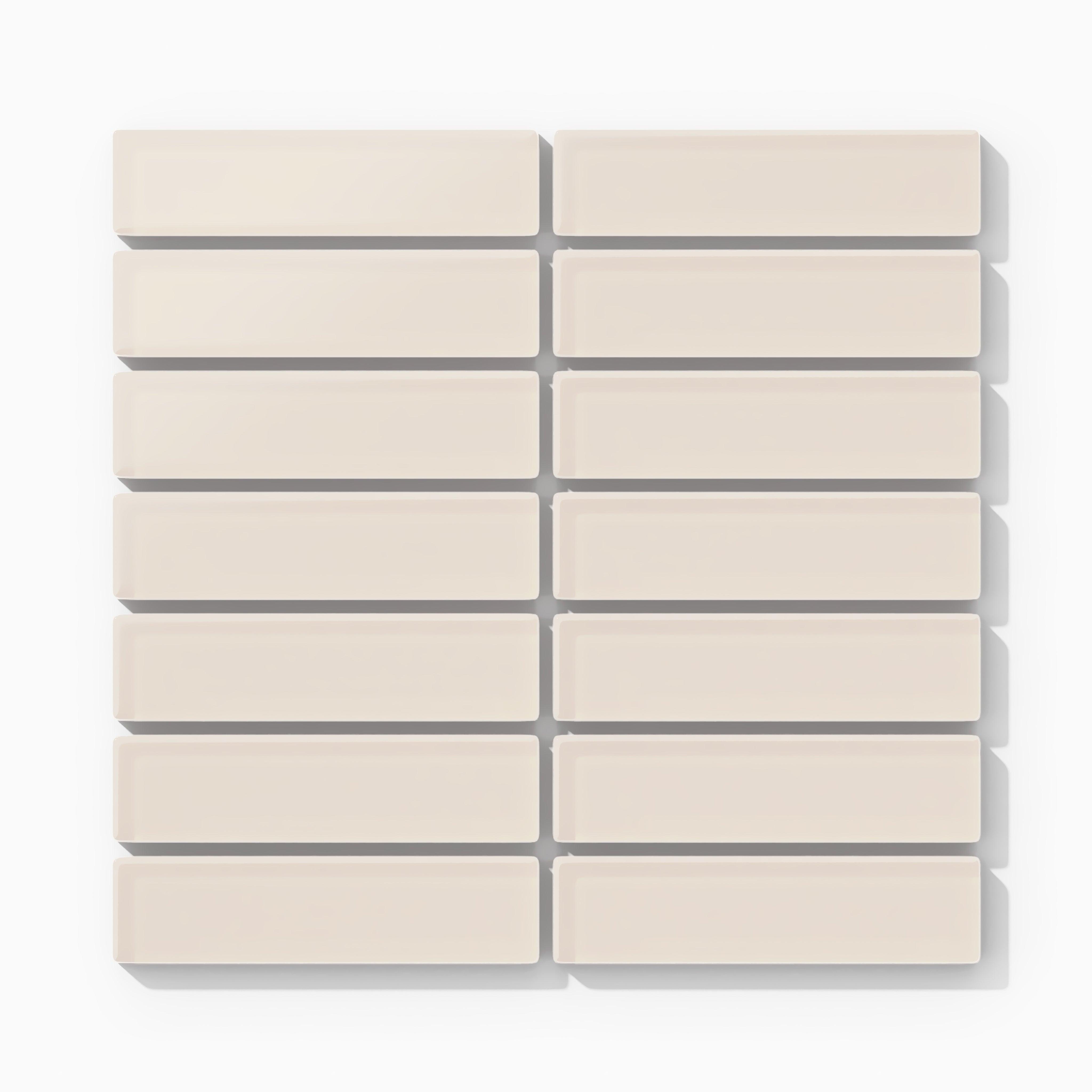 1x4 Straight Set Sheeted Glass Mosaic Tile in Sandpiper Matte