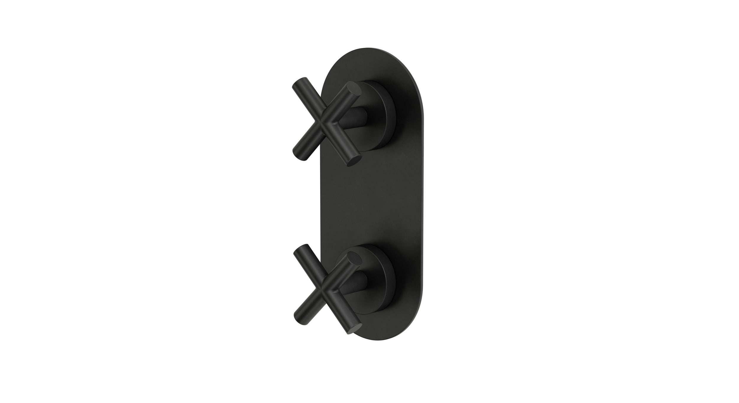 Contour Two Handle Wall Mount Shower Trim with Soft Cross Handles in Oil Rubbed Bronze