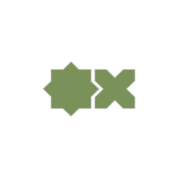Mini Star & Cross Original Ceramic Tile in Kelp Matte