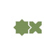 Mini Star & Cross Original Ceramic Tile in Kelp Matte