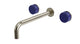 Foundry Two Handle Wall Mount 10" Lavatory Faucet with Groove Ceramic Knob Handles in French Nickel