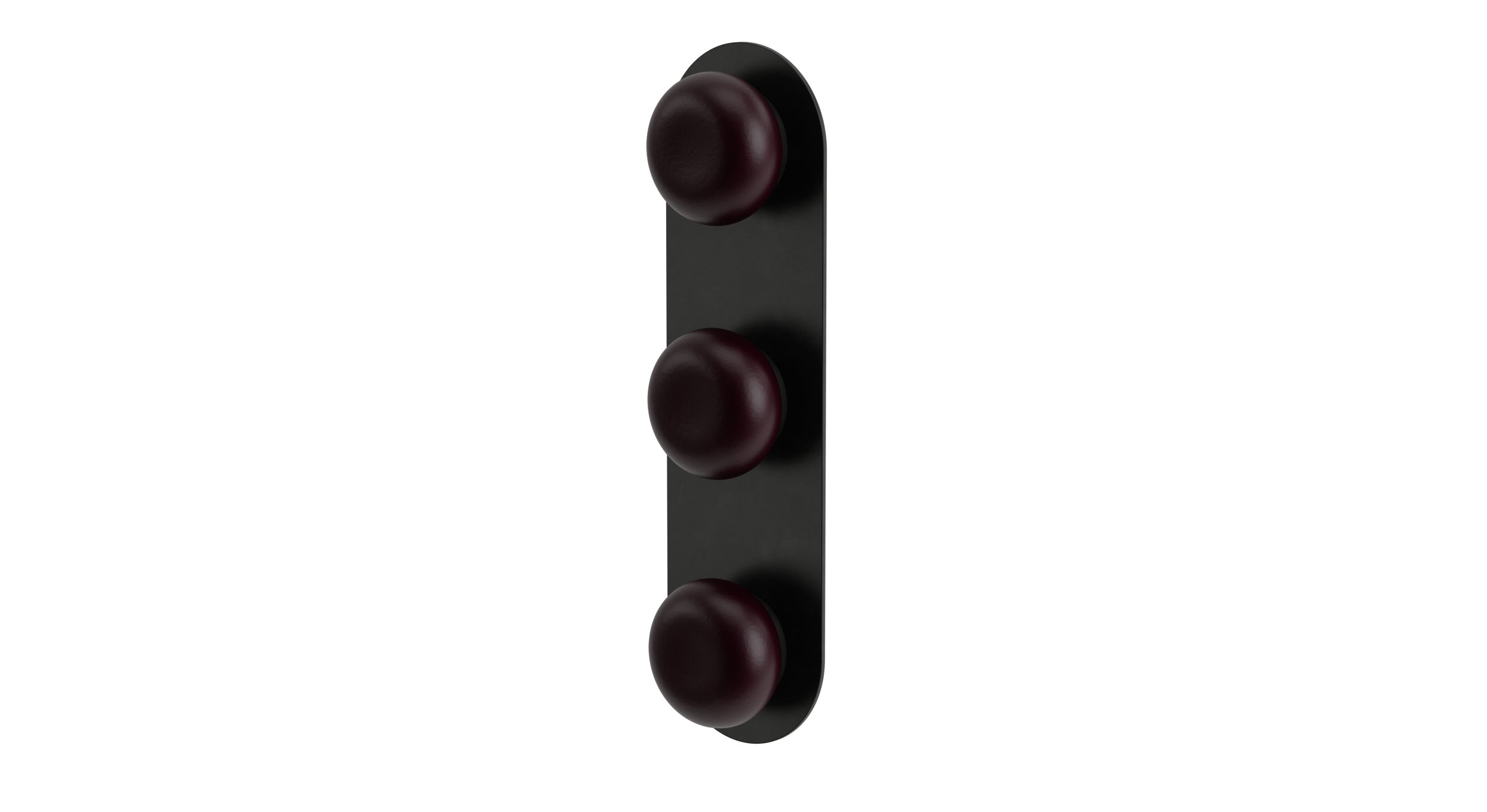 Foundry Three Handle Wall Mount Shower Trim with Pebble Ceramic Knob Handles in Oil Rubbed Bronze