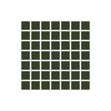 1x1 Straight Set Sheeted Original Ceramic Mosaic Tile in Hunter Green Gloss