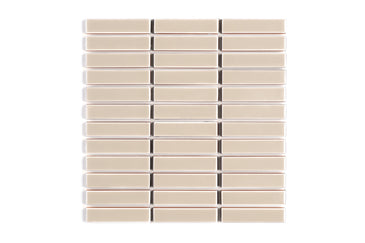 1x4 Straight Set Sheeted Original Ceramic Mosaic Tile in Sweet Pea Gloss