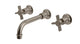 Emerson Two Handle Wall Mount 8.25" Lavatory Faucet with Defined Cross Handles in Antique Nickel