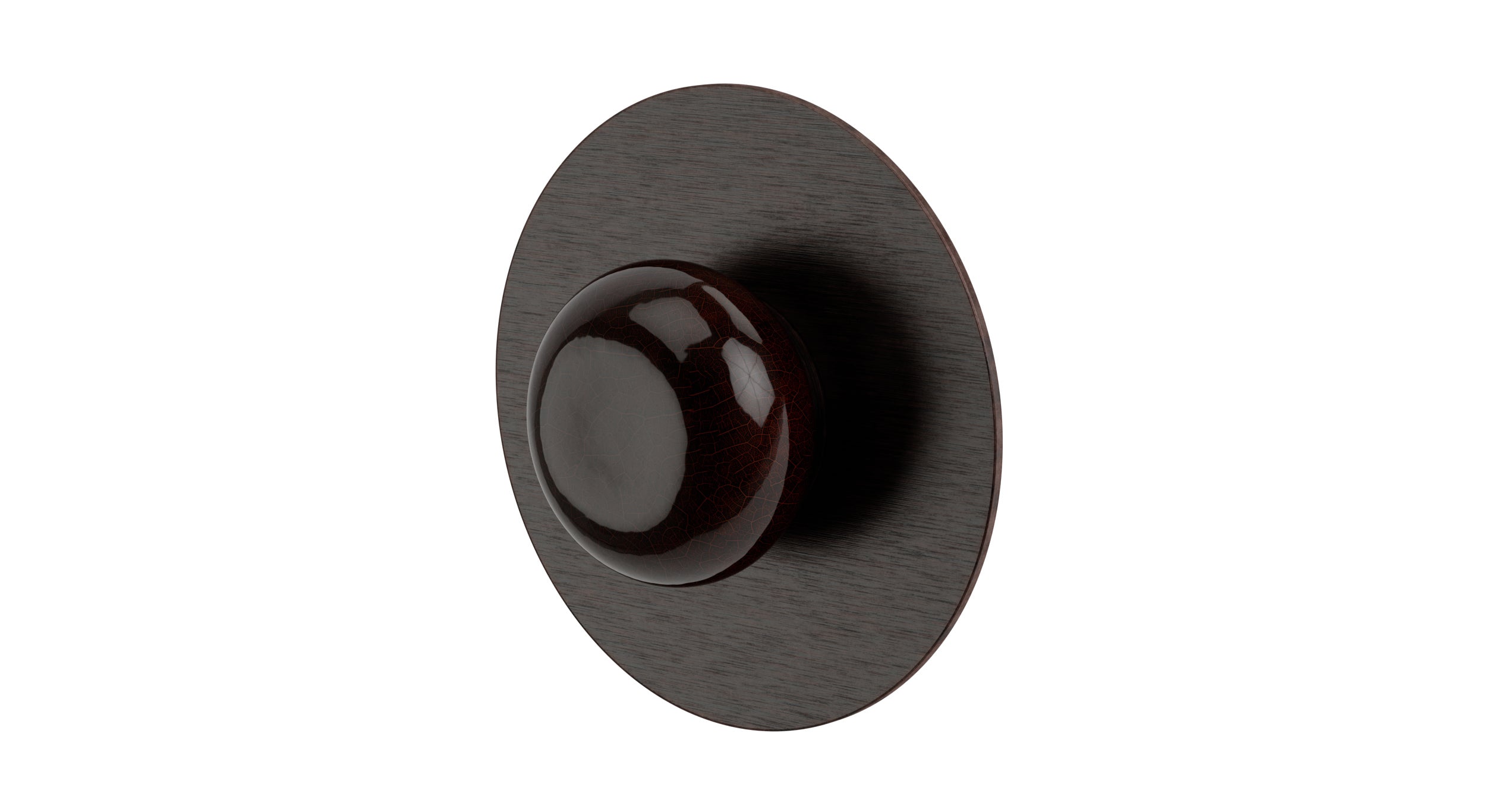 Foundry One Handle Wall Mount Shower Trim with Pebble Ceramic Knob Handle in Antique Bronze