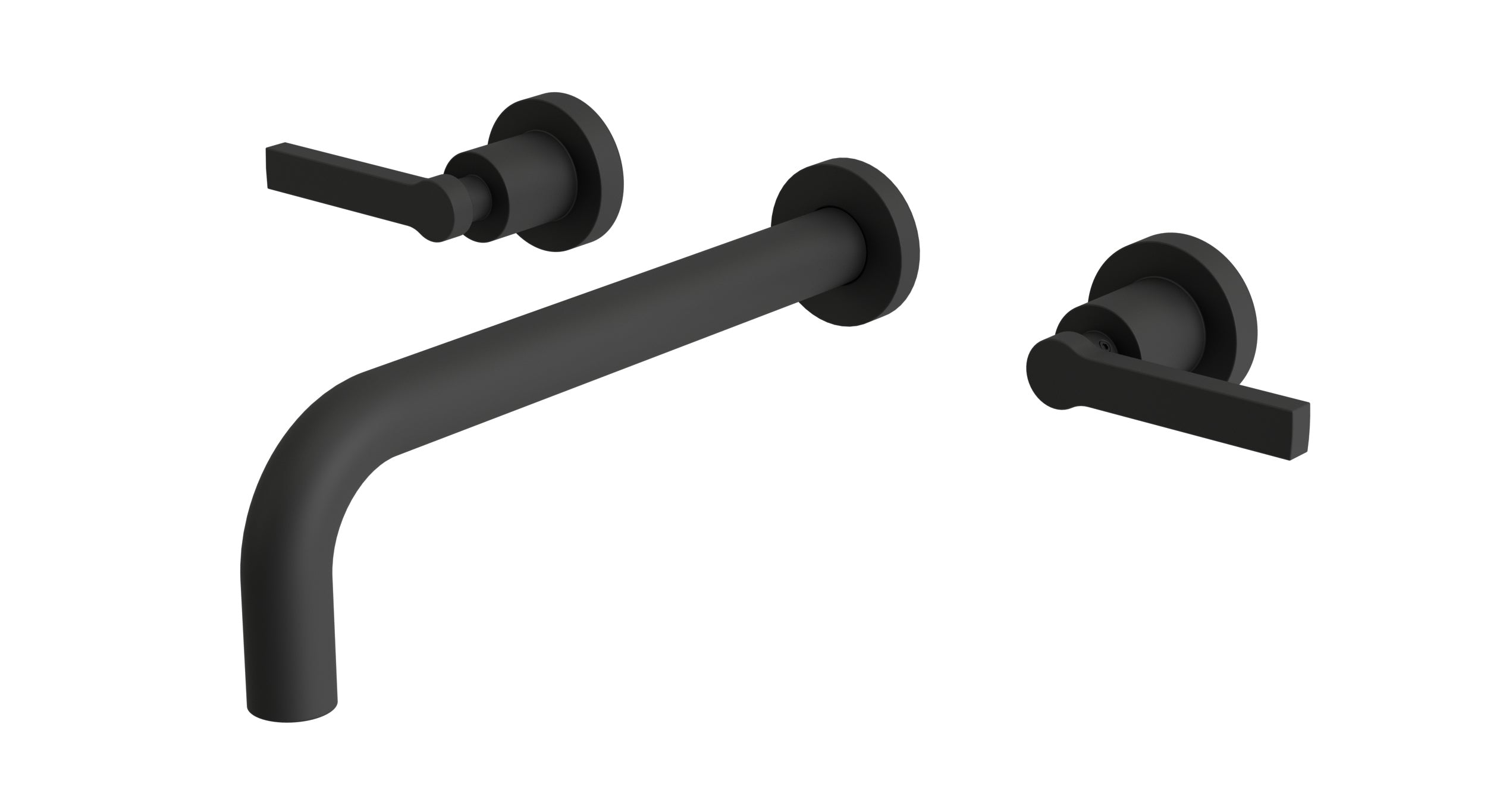 Flatiron Two Handle Wall Mount 10" Lavatory Faucet with Linear Lever Handles in Matte Black