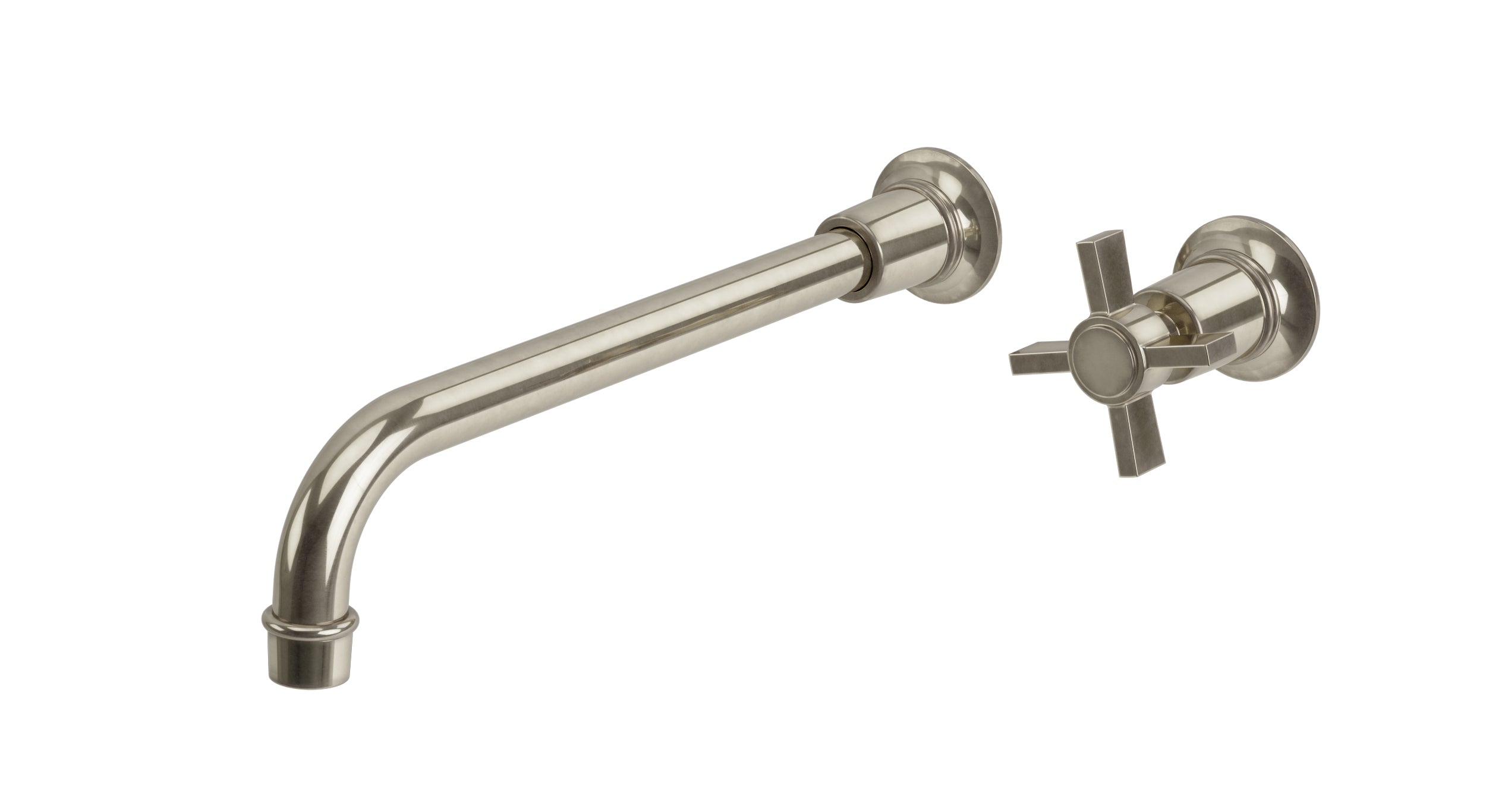Emerson One Handle Wall Mount 12" Lavatory Faucet with Defined Cross Handle in French Nickel
