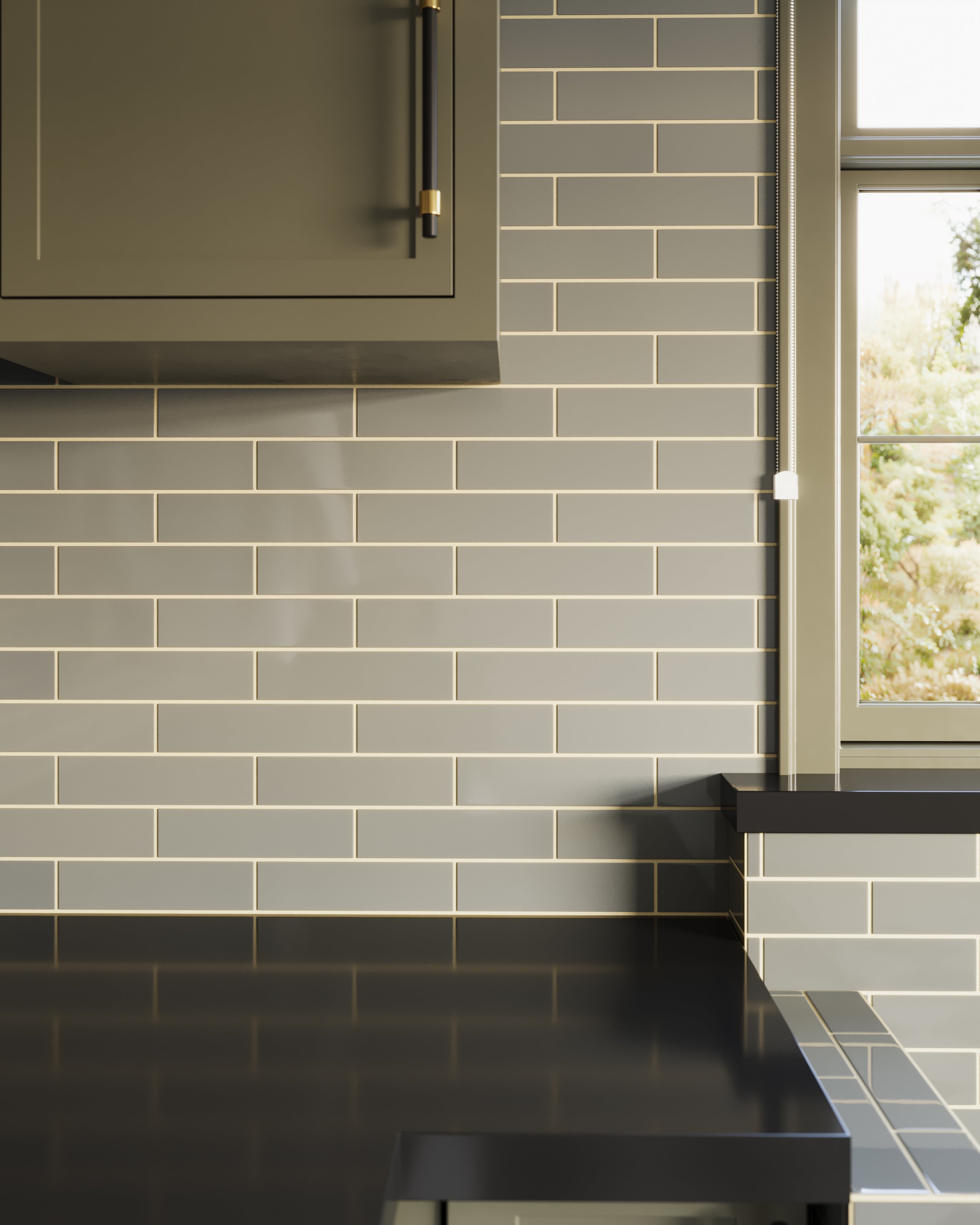 2x8 Natural Press Ceramic Tile in Puget Sound Gloss