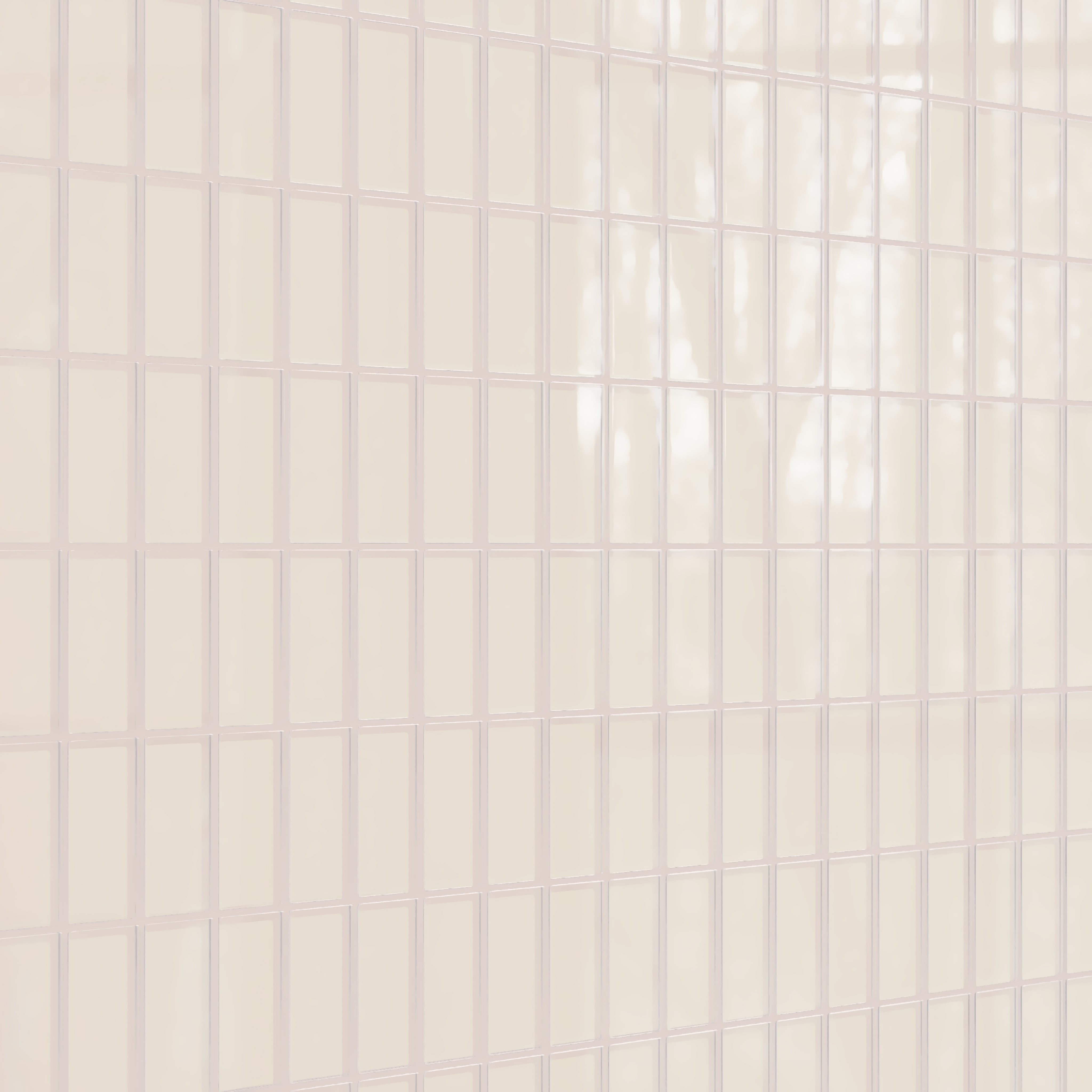 2x4 Straight Set Sheeted Glass Mosaic Tile in Sandpiper Gloss