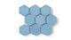 3" Hexagon Sheeted Original Ceramic Mosaic Tile in Caribbean Sea Gloss