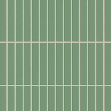 1x6 Straight Set Sheeted Original Ceramic Mosaic Tile in Sea Green Matte