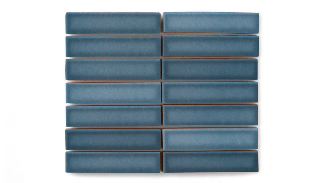 1x4 Straight Set Sheeted Original Ceramic Mosaic Tile in Nautical Gloss