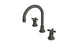 Emerson Two Handle Deck Mount Gooseneck Lavatory Faucet with Classic Cross Handles in Blackened Nickel