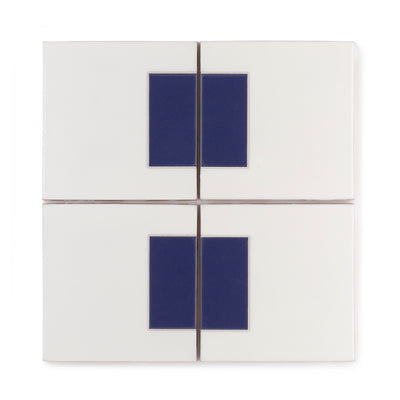 6x6 Handpainted Sample Dot Dash 4  in Lapis