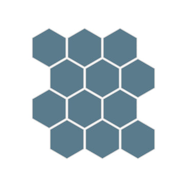 2" Hexagon Sheeted Original Ceramic Mosaic Tile in Nautical Matte
