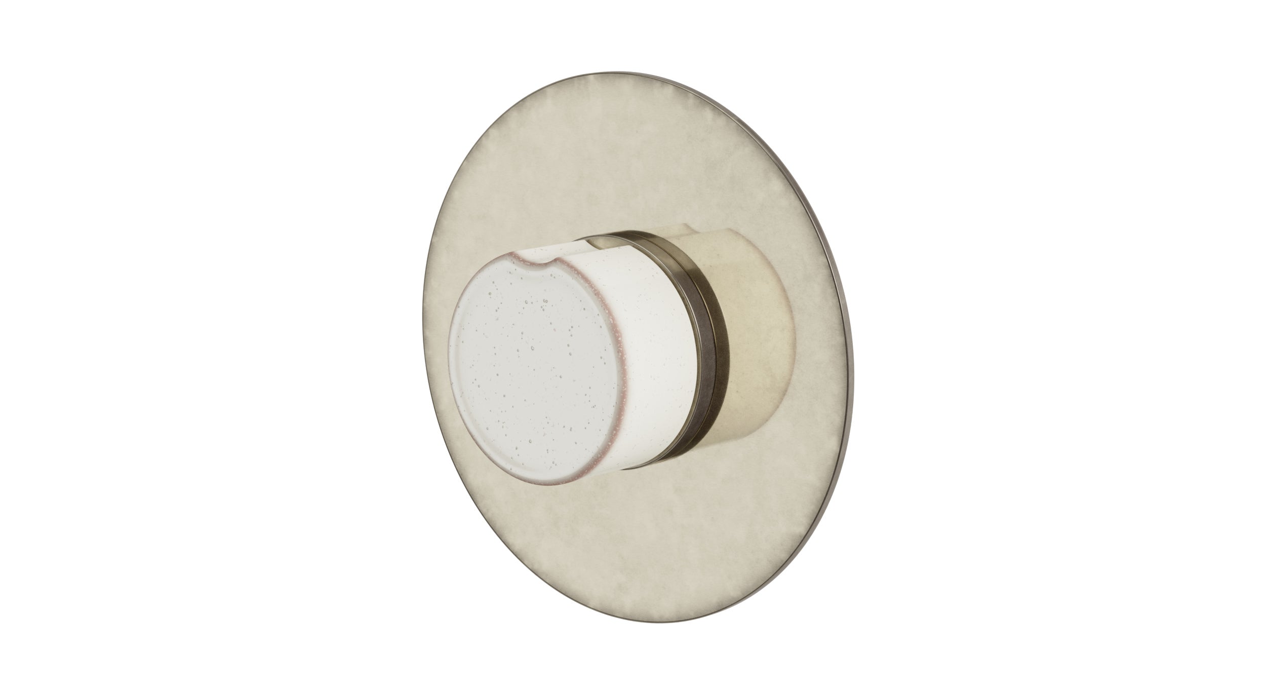 Foundry One Handle Wall Mount Shower Trim with Groove Ceramic Knob Handle in French Nickel