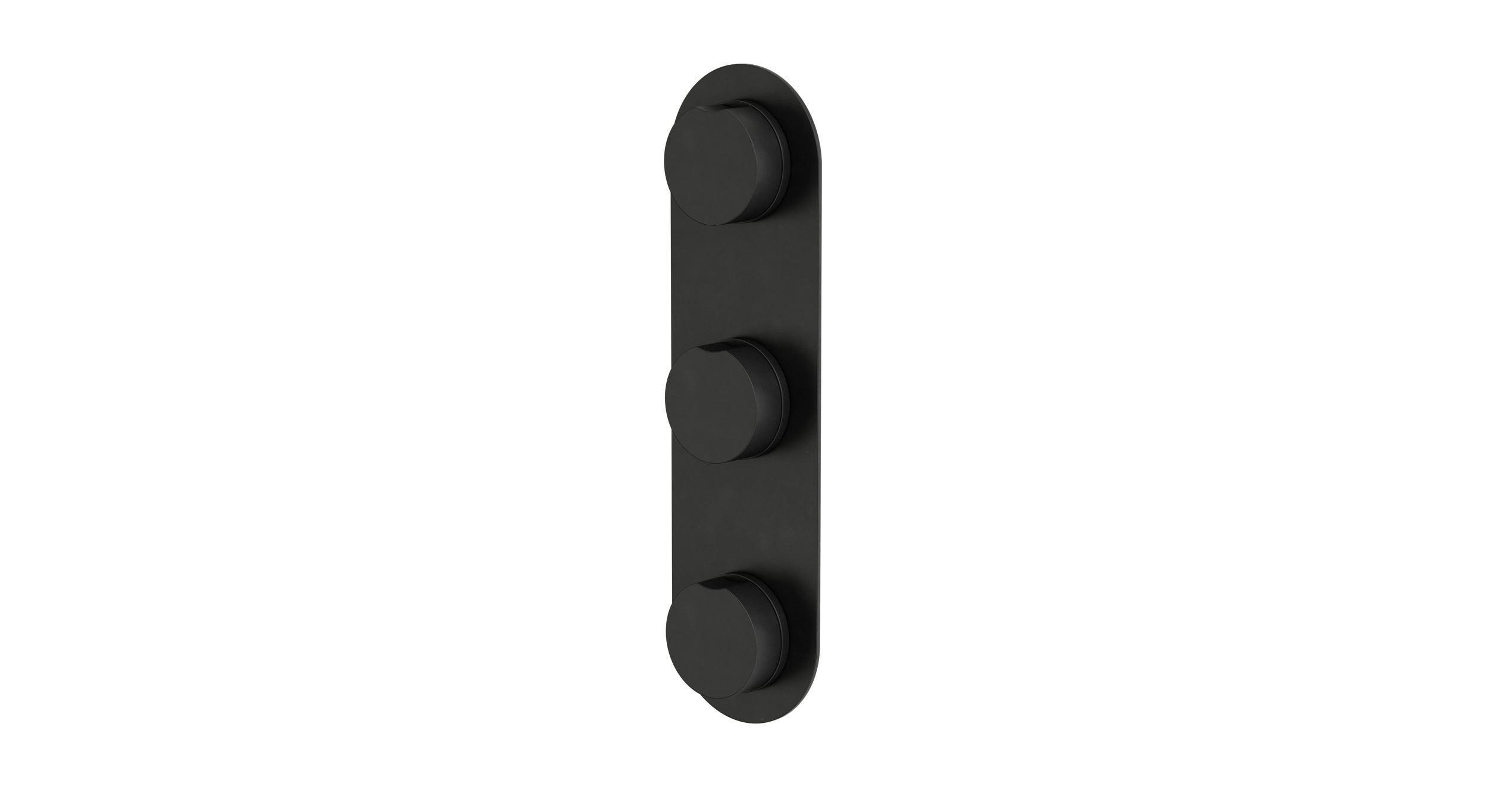 Foundry Three Handle Wall Mount Shower Trim with Barrel Knob Handles in Oil Rubbed Bronze