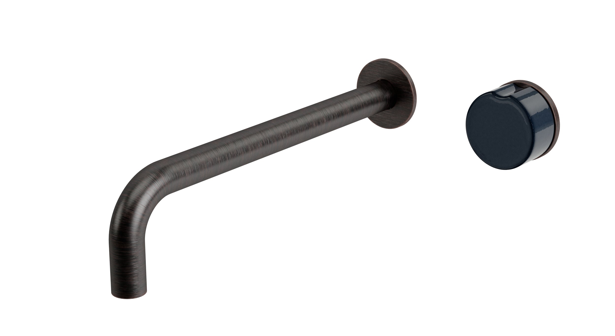 Foundry One Handle Wall Mount 10" Lavatory Faucet with Groove Ceramic Knob Handle in Antique Bronze