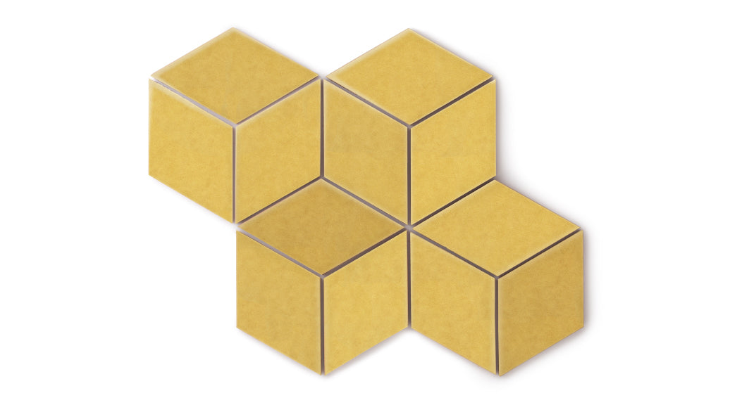Large Diamond Original Ceramic Tile in Haystack Gloss