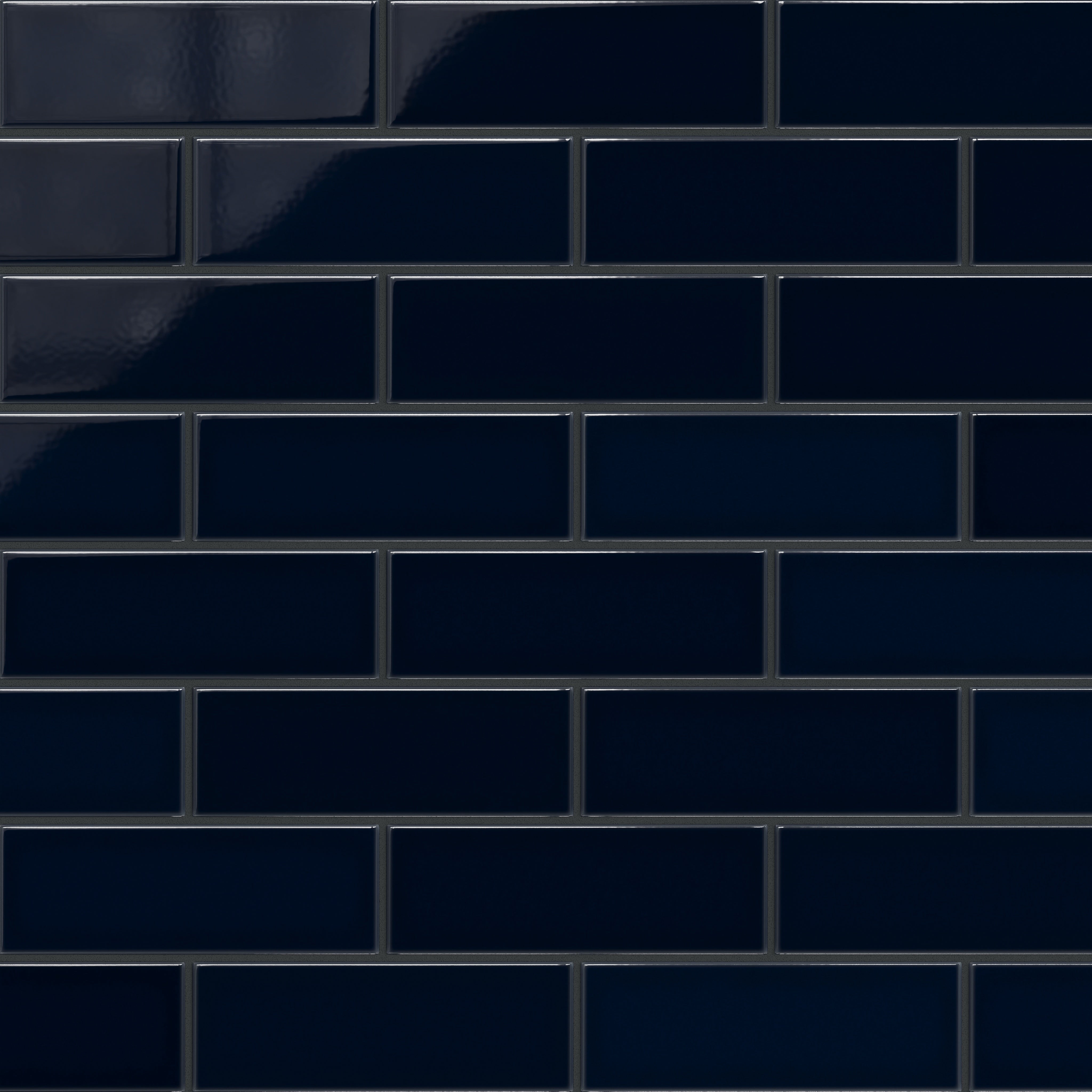 3x9 Original Ceramic Tile in Navy Blue Gloss