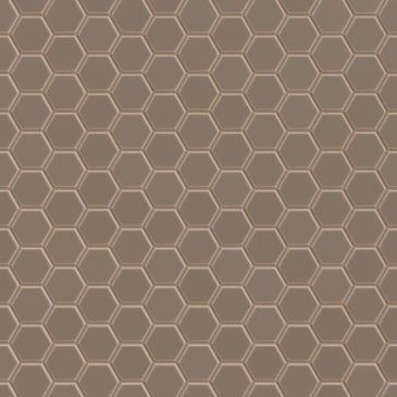 1" Hexagon Sheeted Original Ceramic Mosaic Tile in Cardamom Matte