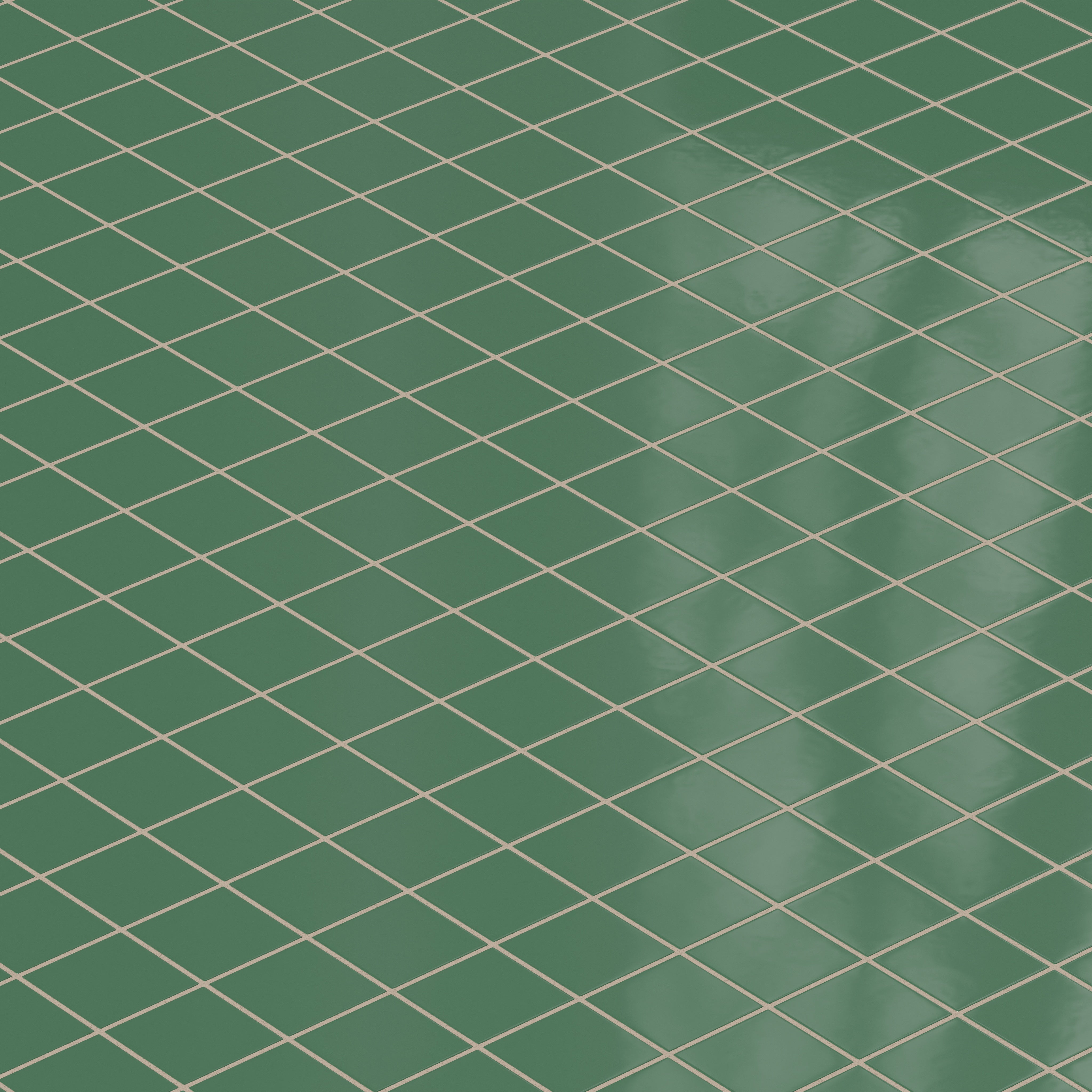 3x3 Straight Set Sheeted Natural Press Ceramic Mosaic Tile in Viridian Gloss
