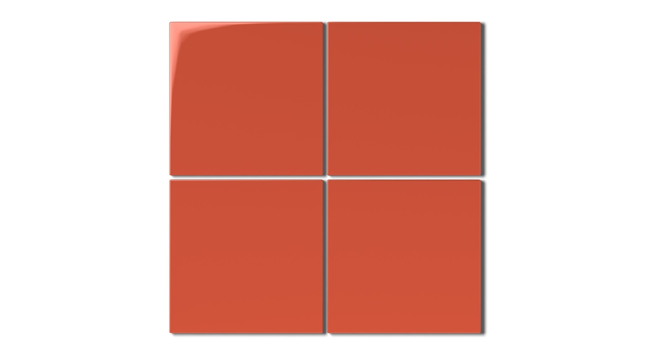 6x6 Natural Press Ceramic Tile in Vermillion Gloss - Fireclay Tile