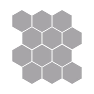 3" Hexagon Sheeted Original Ceramic Mosaic Tile in Thistle Matte
