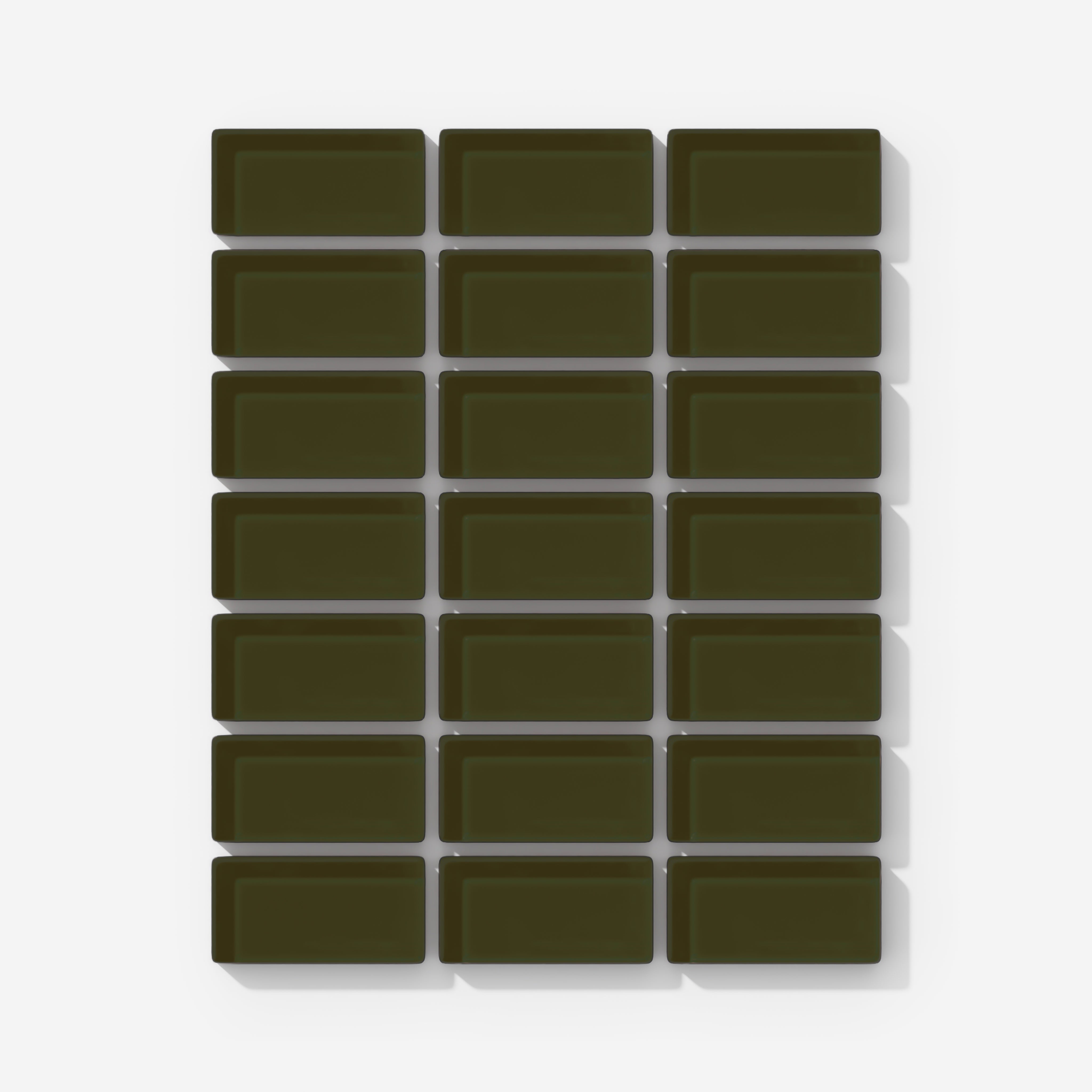 1x2 Straight Set Sheeted Glass Mosaic Tile in Catbird Gloss