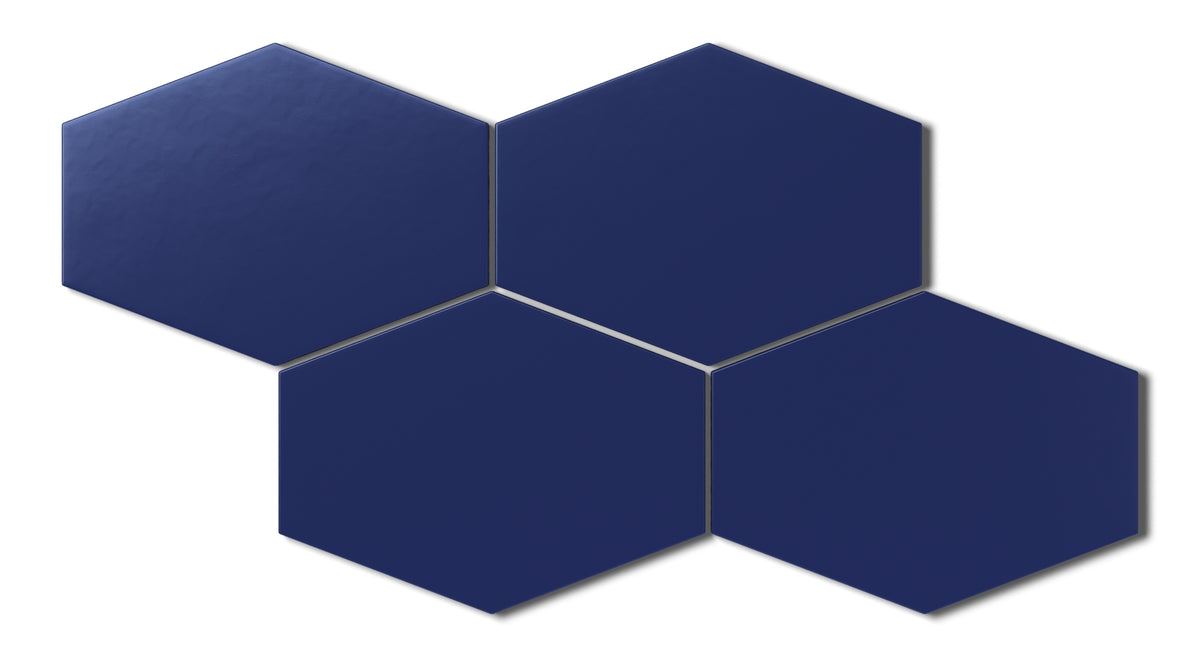 Ultramarine Elongated Hexagon Matte Natural Press Ceramic Tile